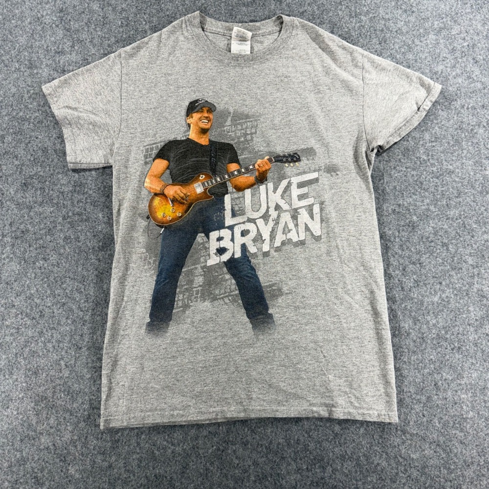 Luke Bryan Concert Tour Graphic T-Shirt Gray Small
